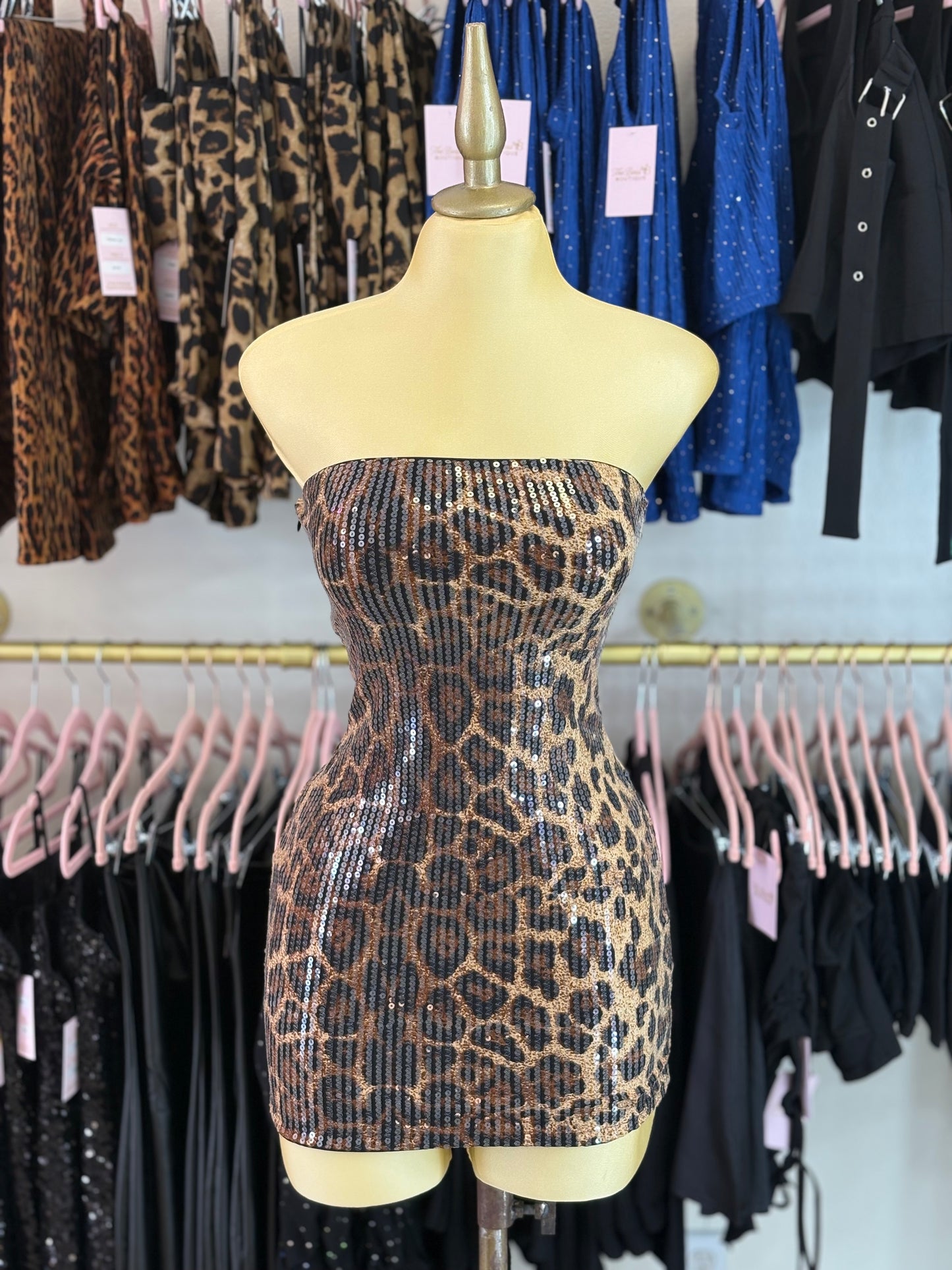 Cheetah print mini dress