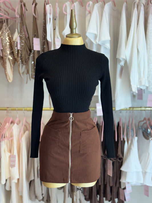 Black ribbed long sleeve