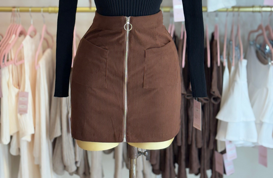 Brown corduroy skirt