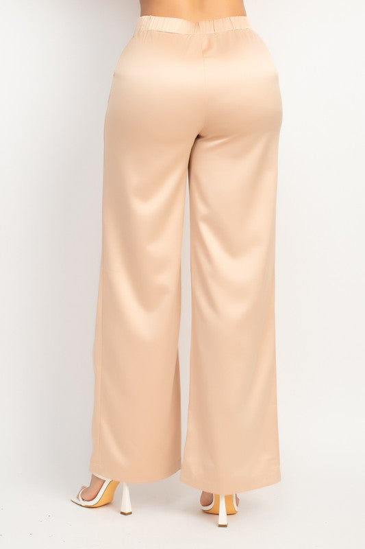 Champagne satin pants