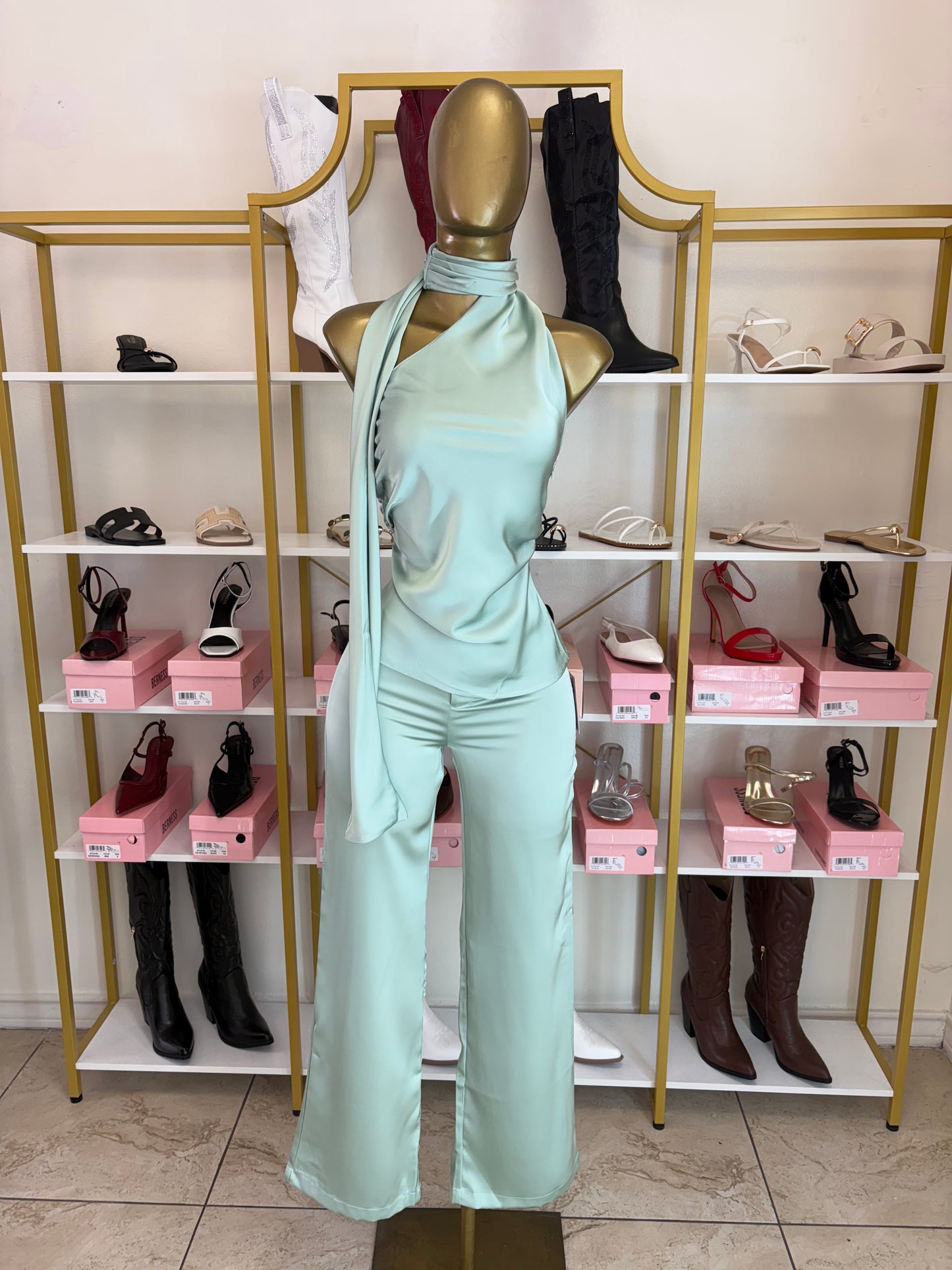 Sage Satin Set