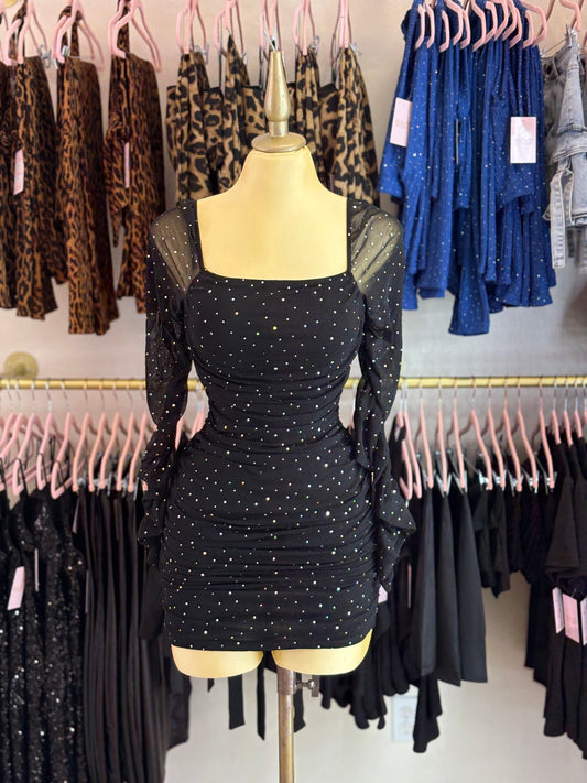 Midnight sparkle mini dress