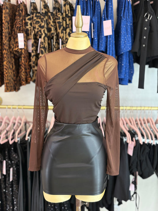 Black leather skirt