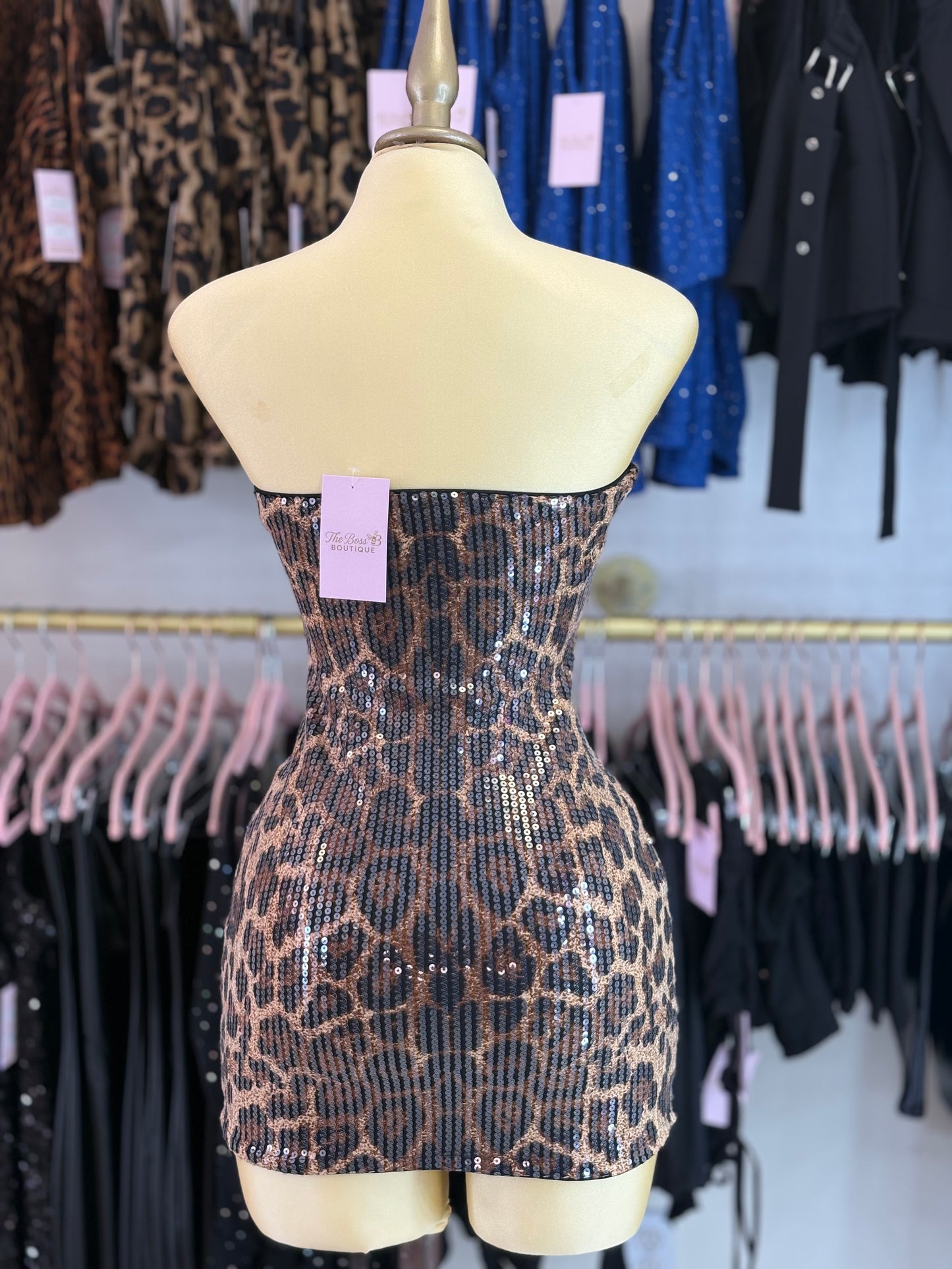 Cheetah print mini dress