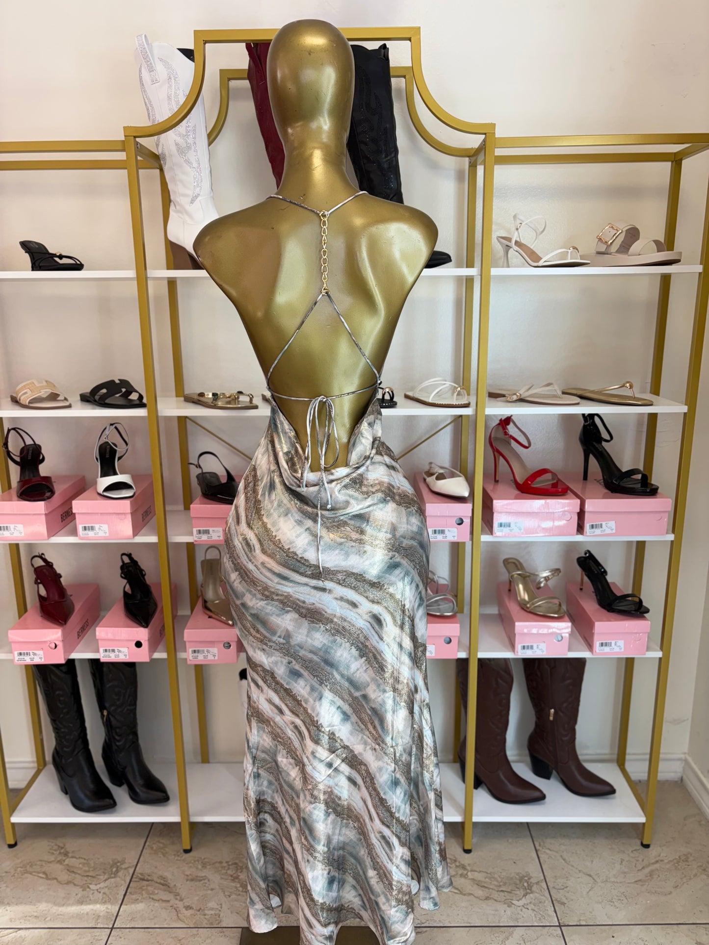 Marble Glow Slip Dress