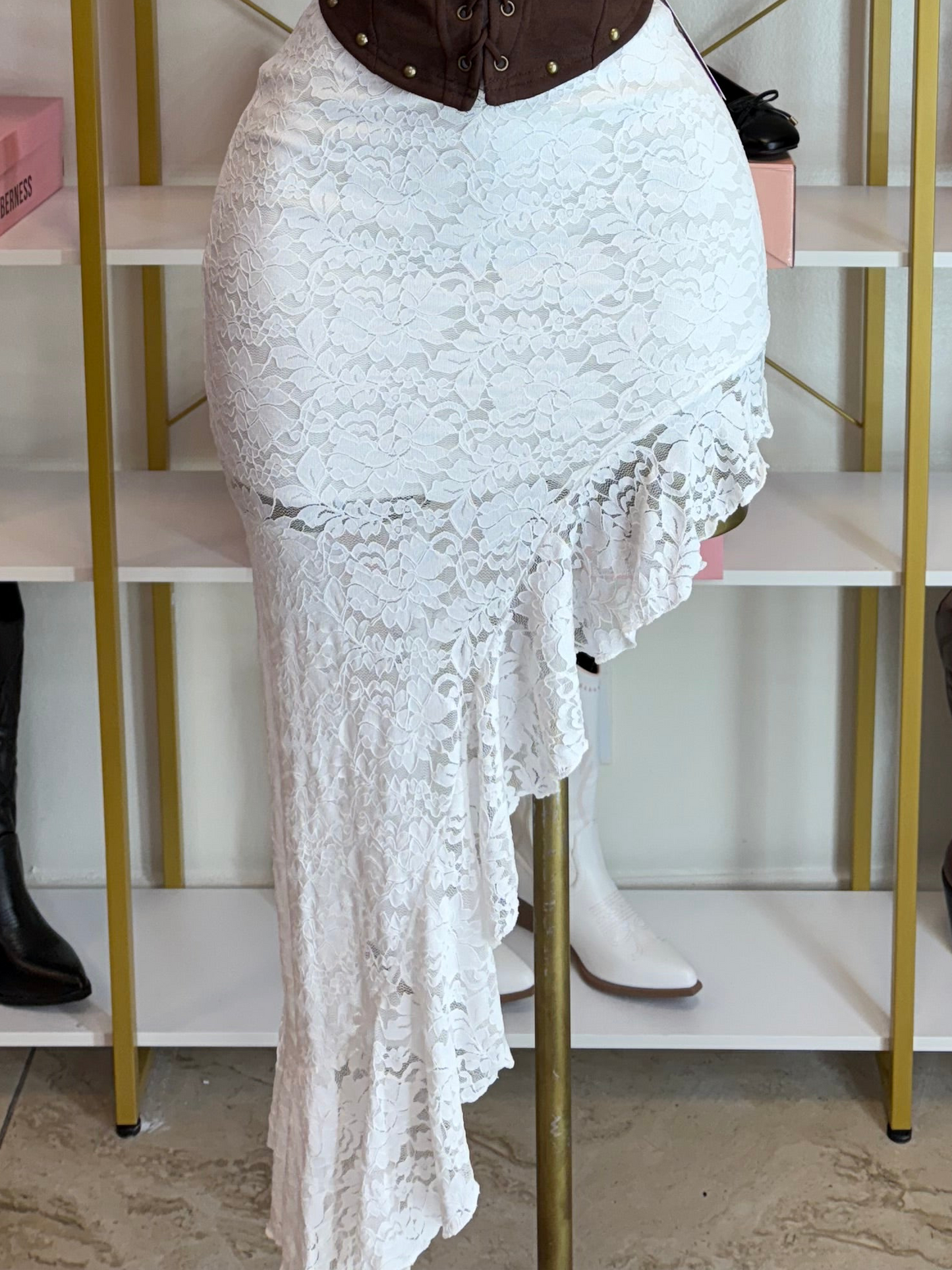 The Lace Darling Skirt - White