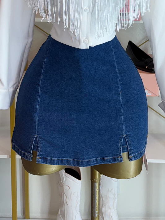 Denim skort