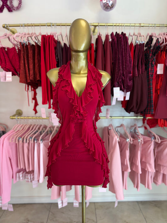 Red Ruffle Dress