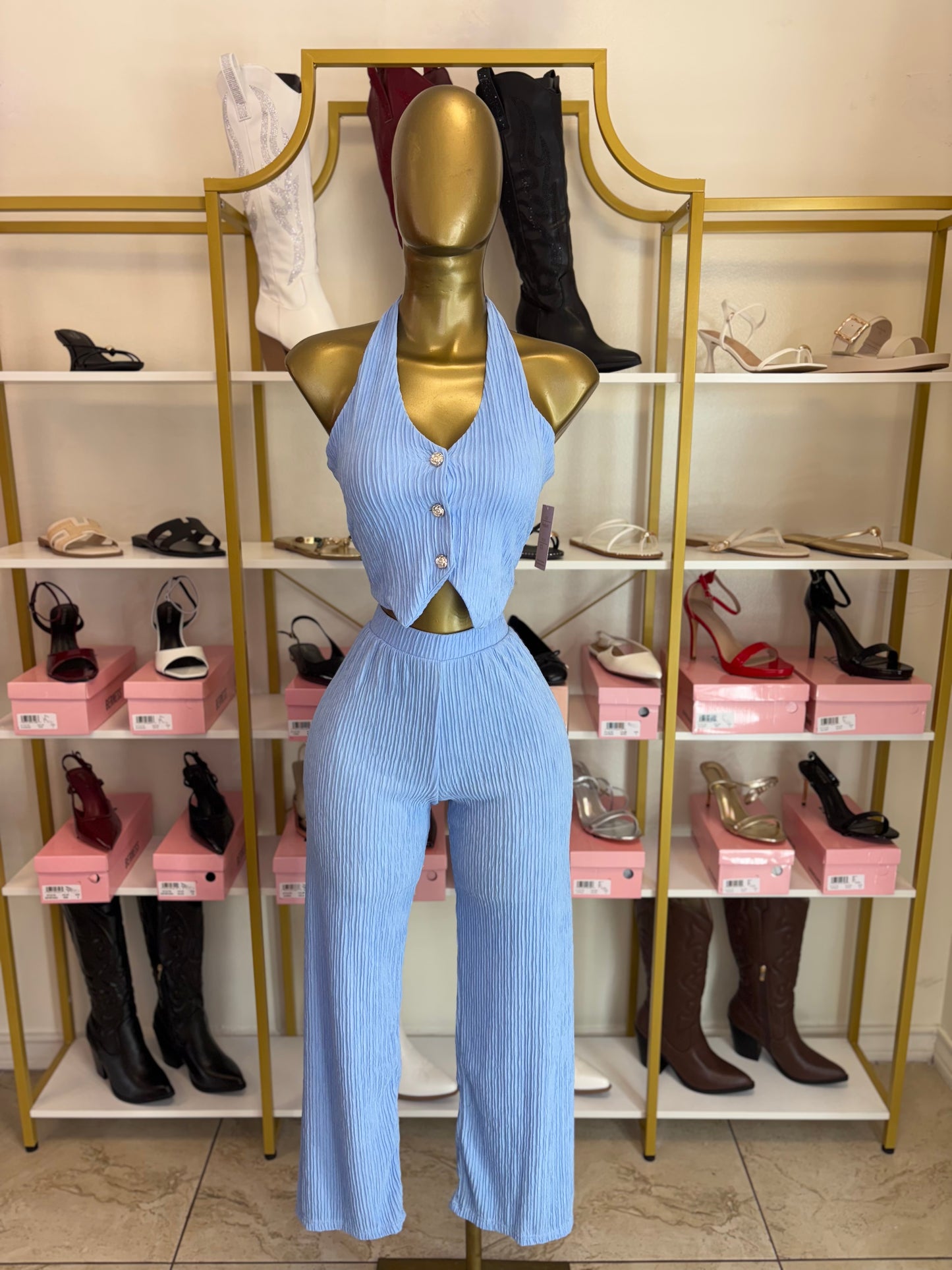 Crinkled Luxe Set - Baby Blue