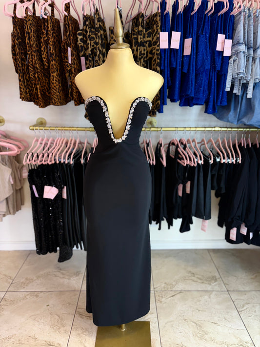 Black Rhinestone Dress