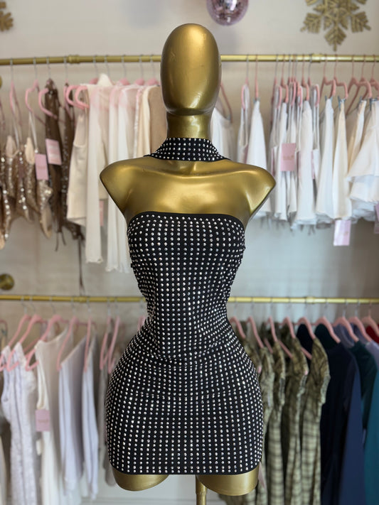 Rhinestone mini dress