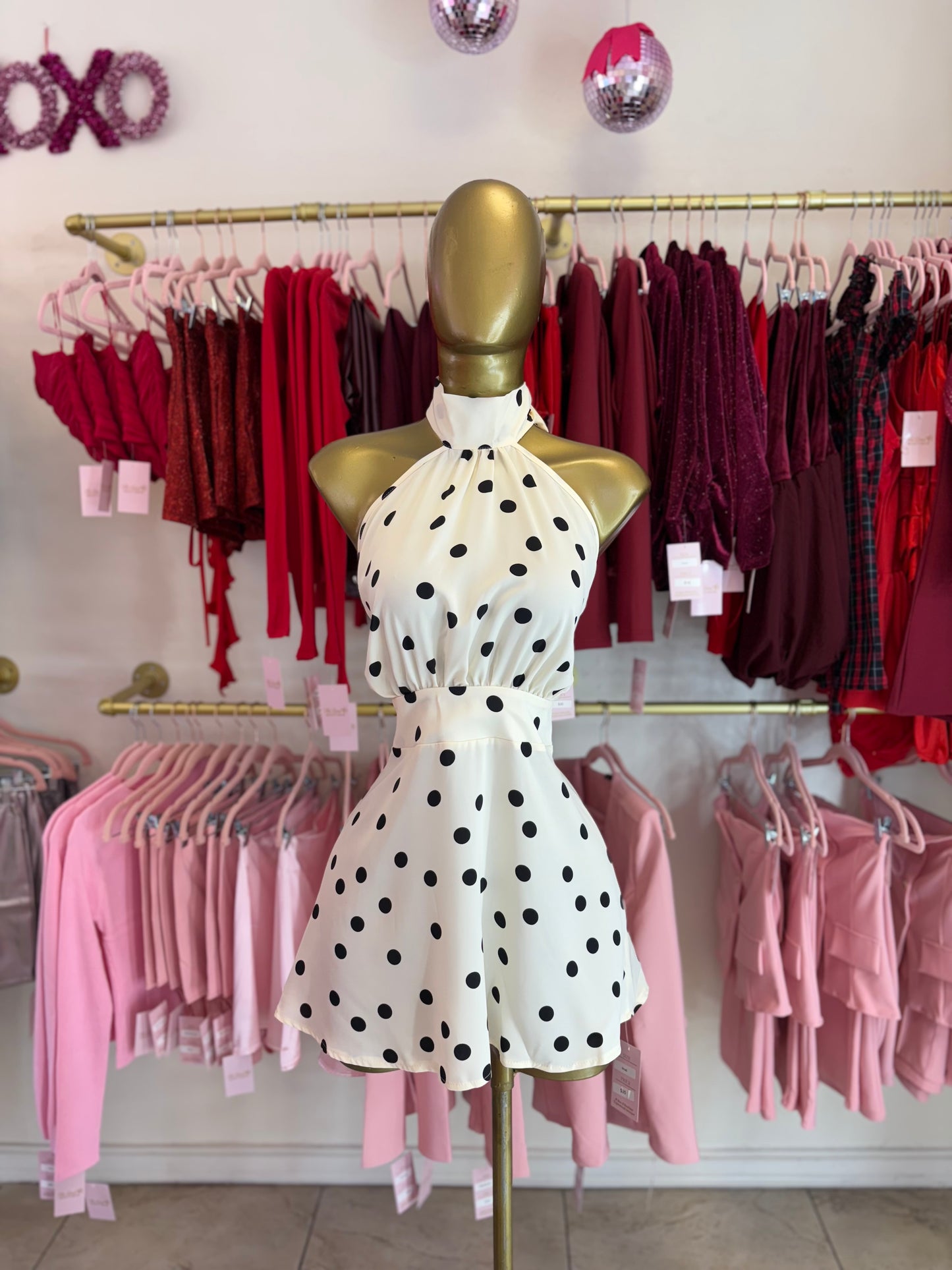 Sweetheart Polka Mini Dress