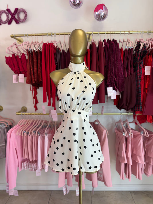 Sweetheart Polka Mini Dress