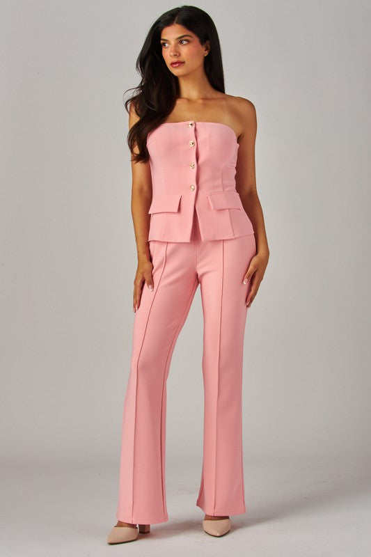 Baby pink pant set