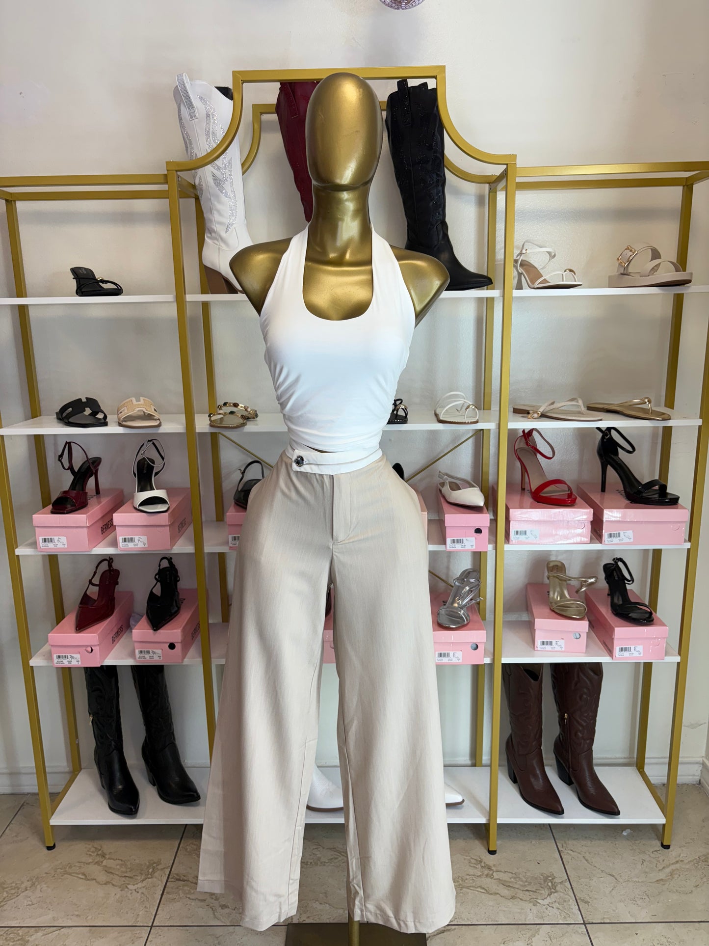The City Chic Trousers - Beige