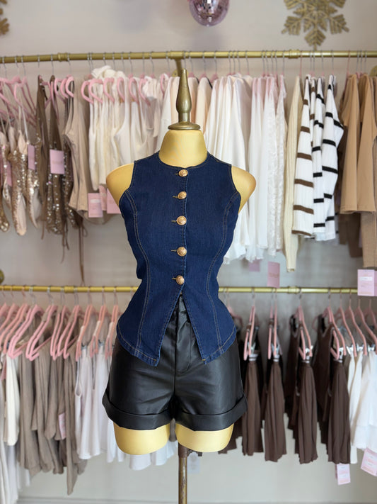Golden Denim Vest