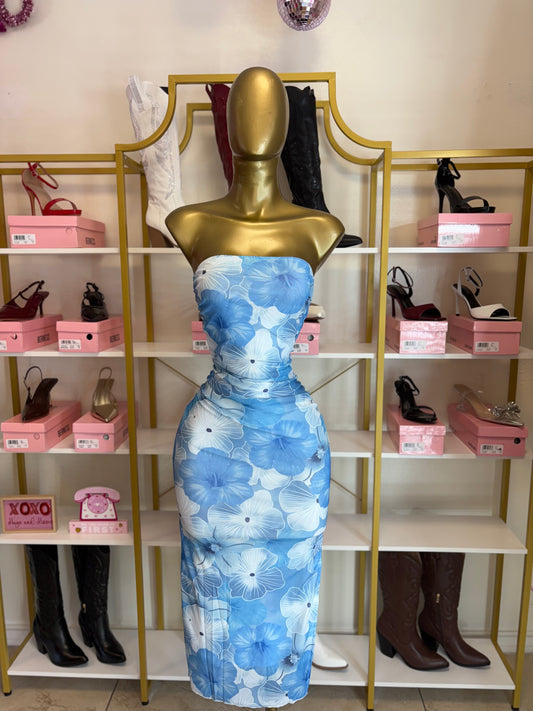 Ocean Bloom Midi Dress