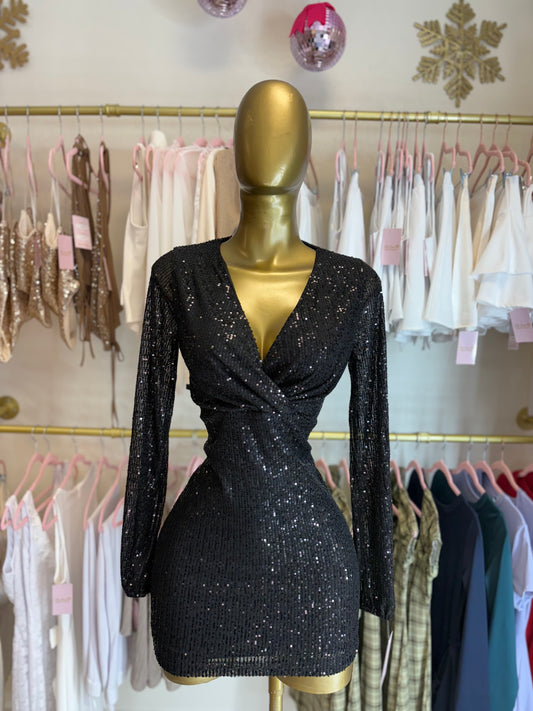 Sequin long sleeve dress