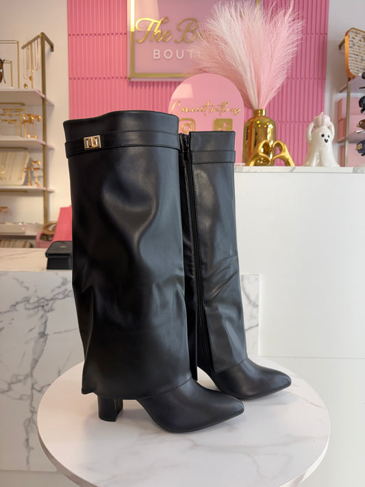 North Fold-Over Boots - Black