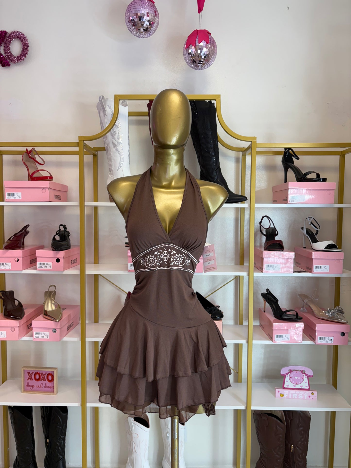 Mocha Rodeo Mini Dress