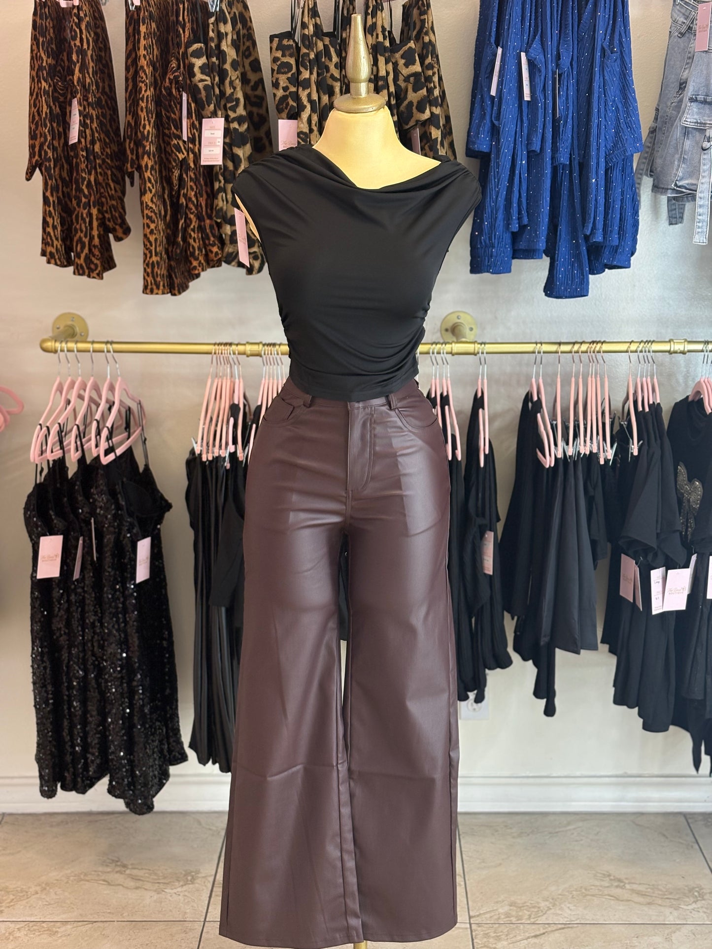 Black Draped Darling Top