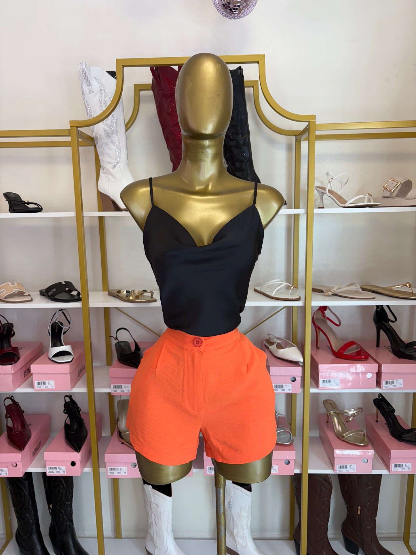 The Linen Luxe Shorts - Orange