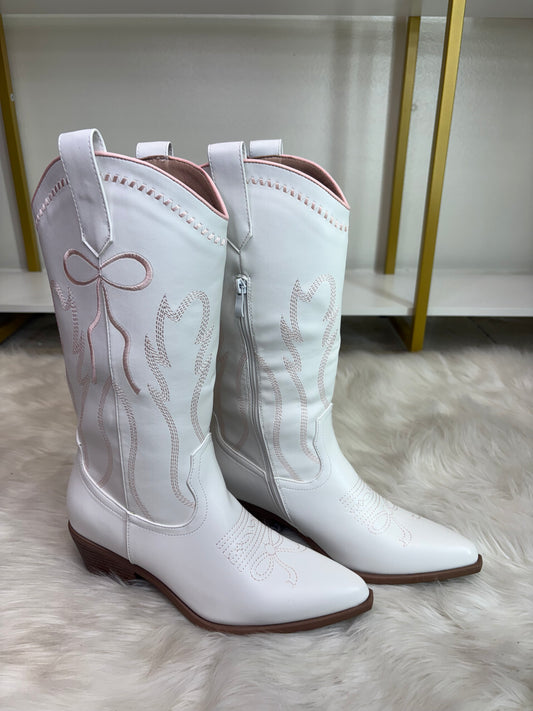 Blush Bow Cowgirl Boots