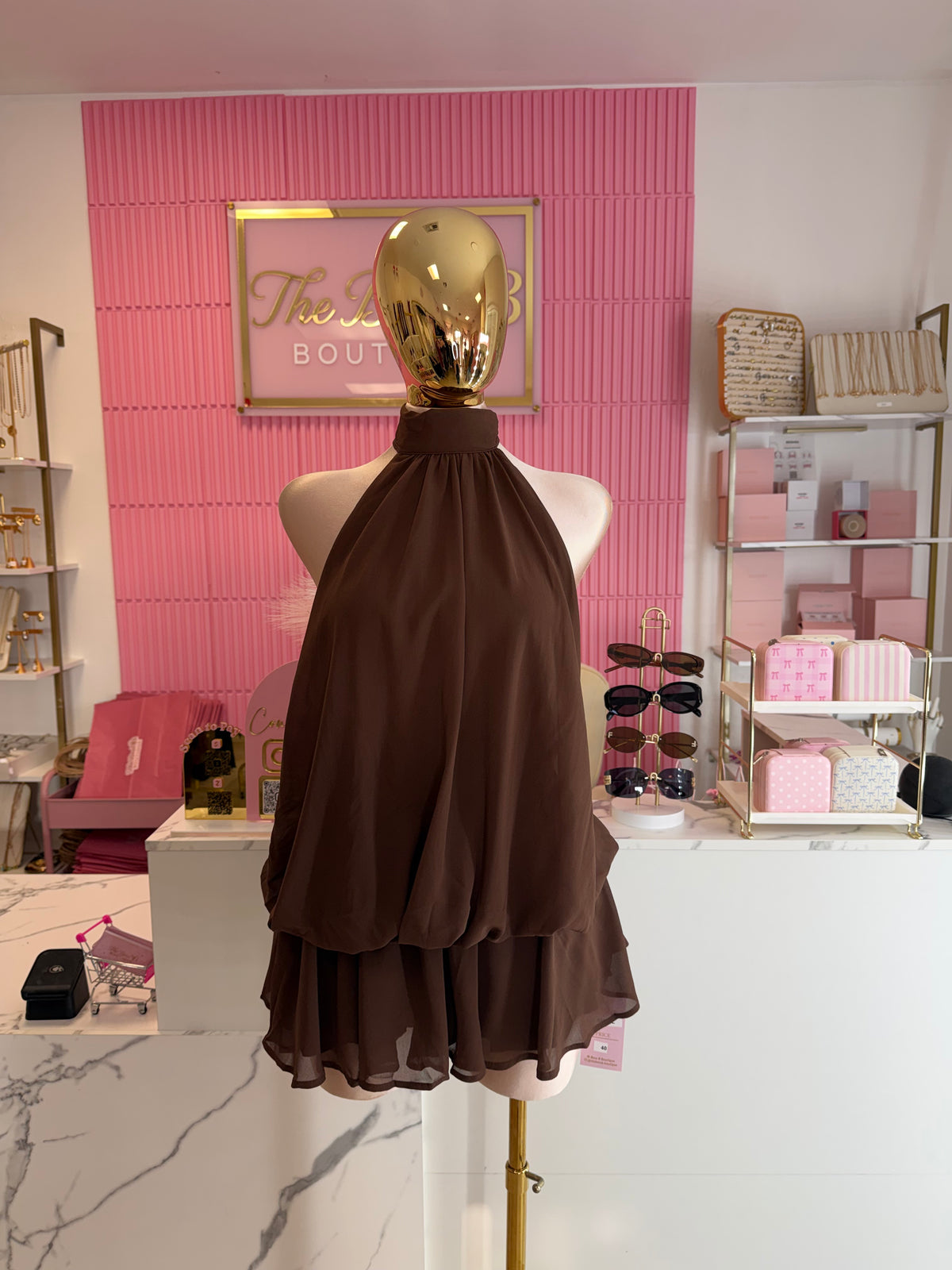 Autumn Bliss Mini Dress - Espresso