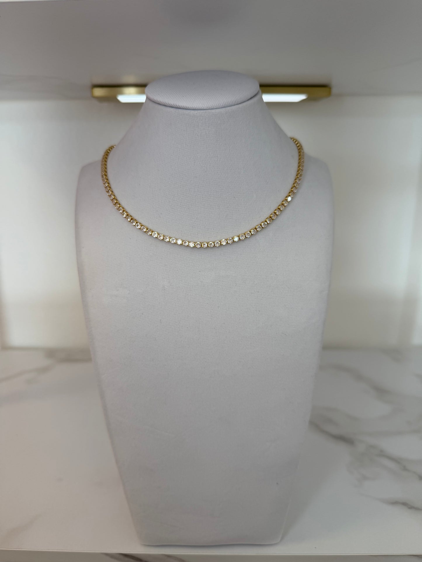 Tennis necklace gold