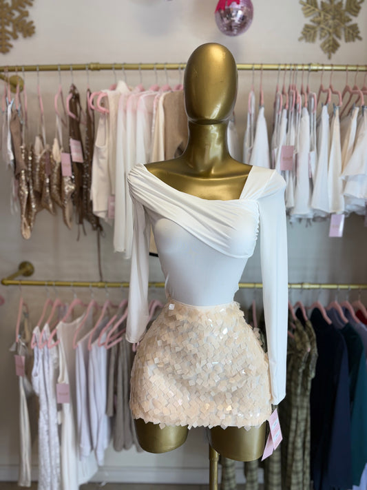 White off shoulder top