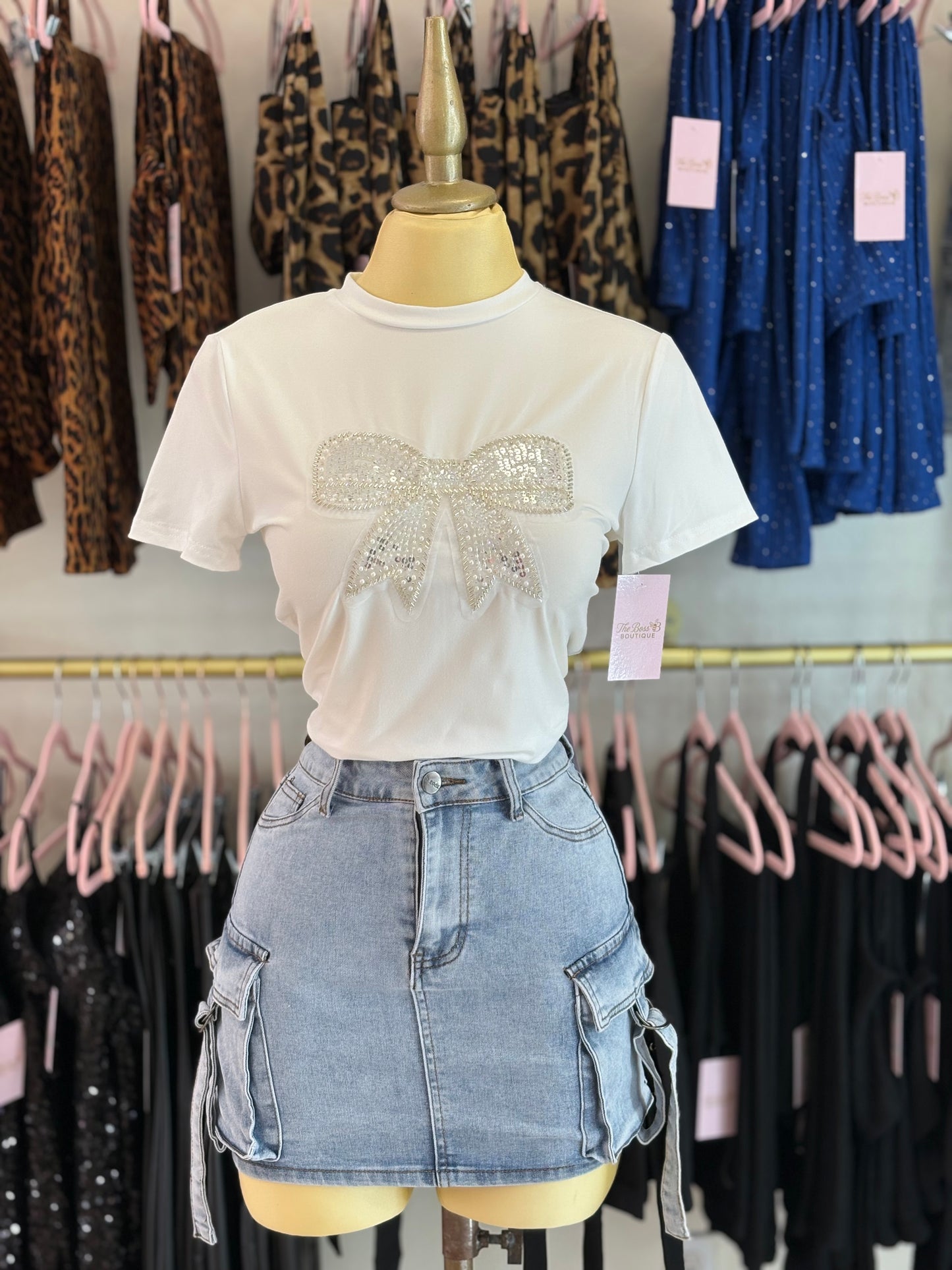 White Bow Tee
