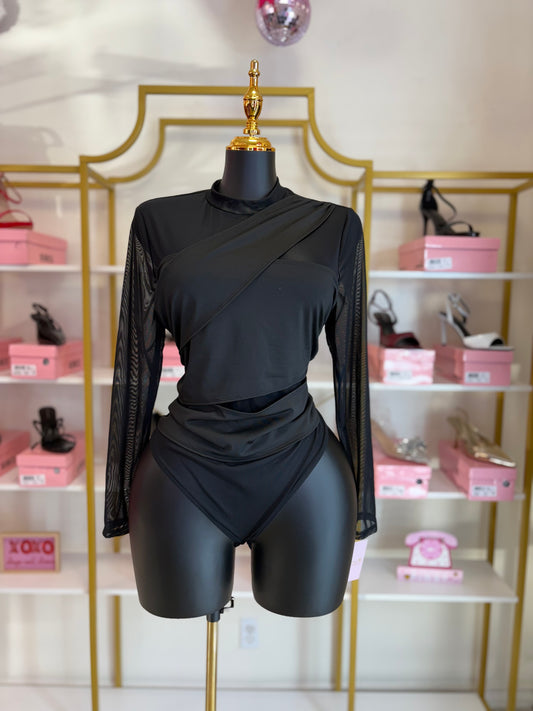 Wrapped in Desire Bodysuit - black