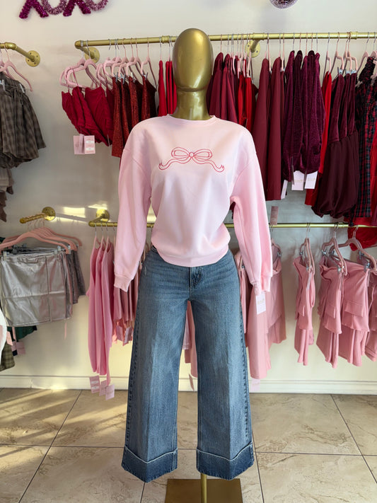 Pink Bow Obsessed Crewneck