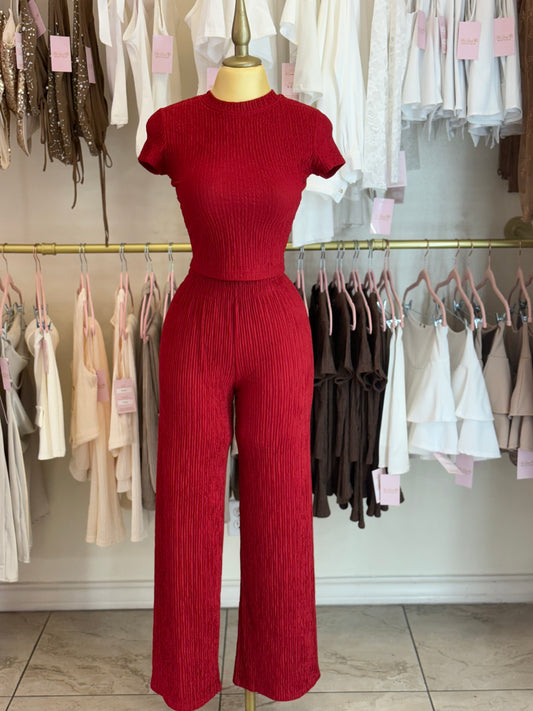 Cherry Crinkled Set