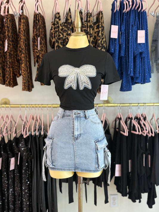 Black Bow Tee