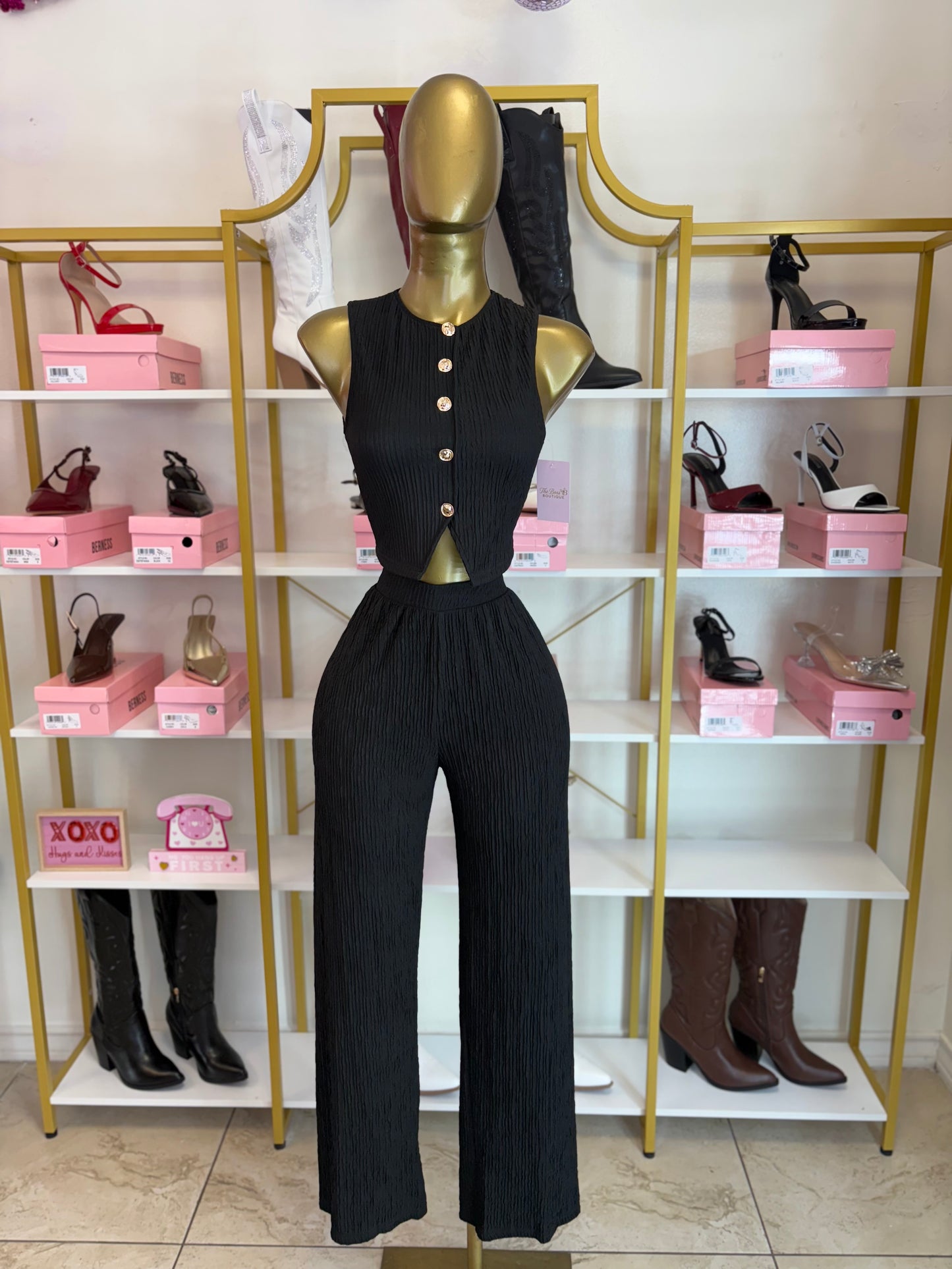 Crinkle Chic Set – Black