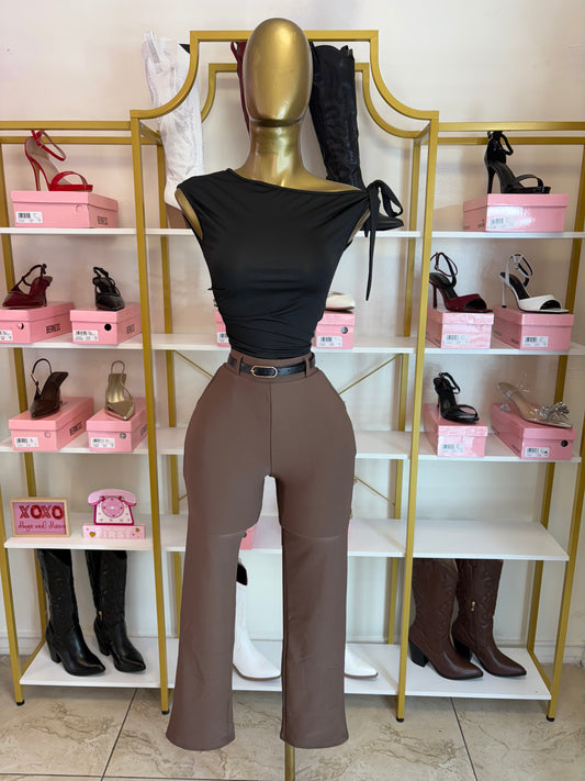 Sleek Sculpt Pants - Brown