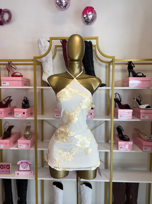 Ivory Bloom Mini Dress