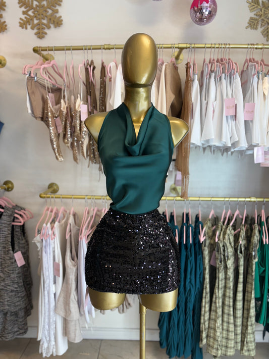 Black sequin skirt