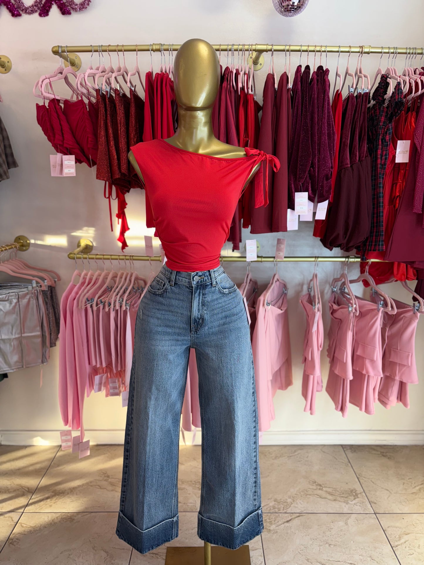All Tied Up Bow Top - Red