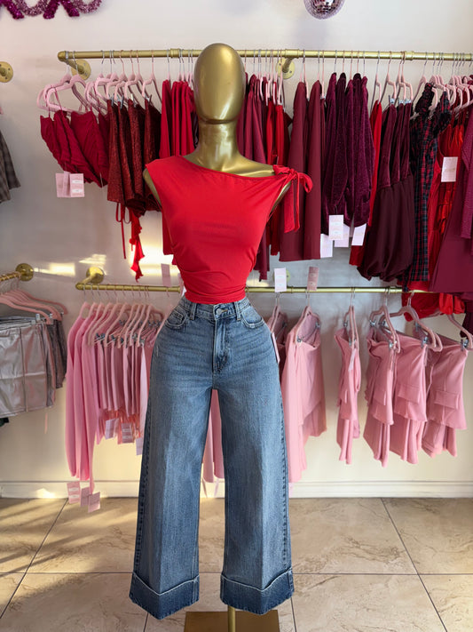 All Tied Up Bow Top - Red