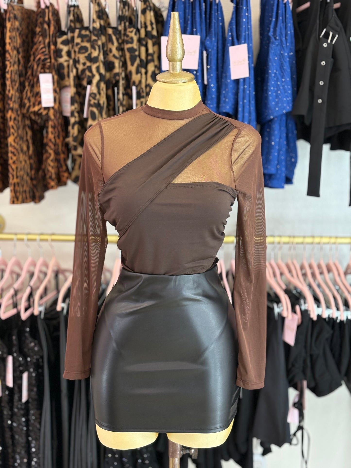 Black leather skirt