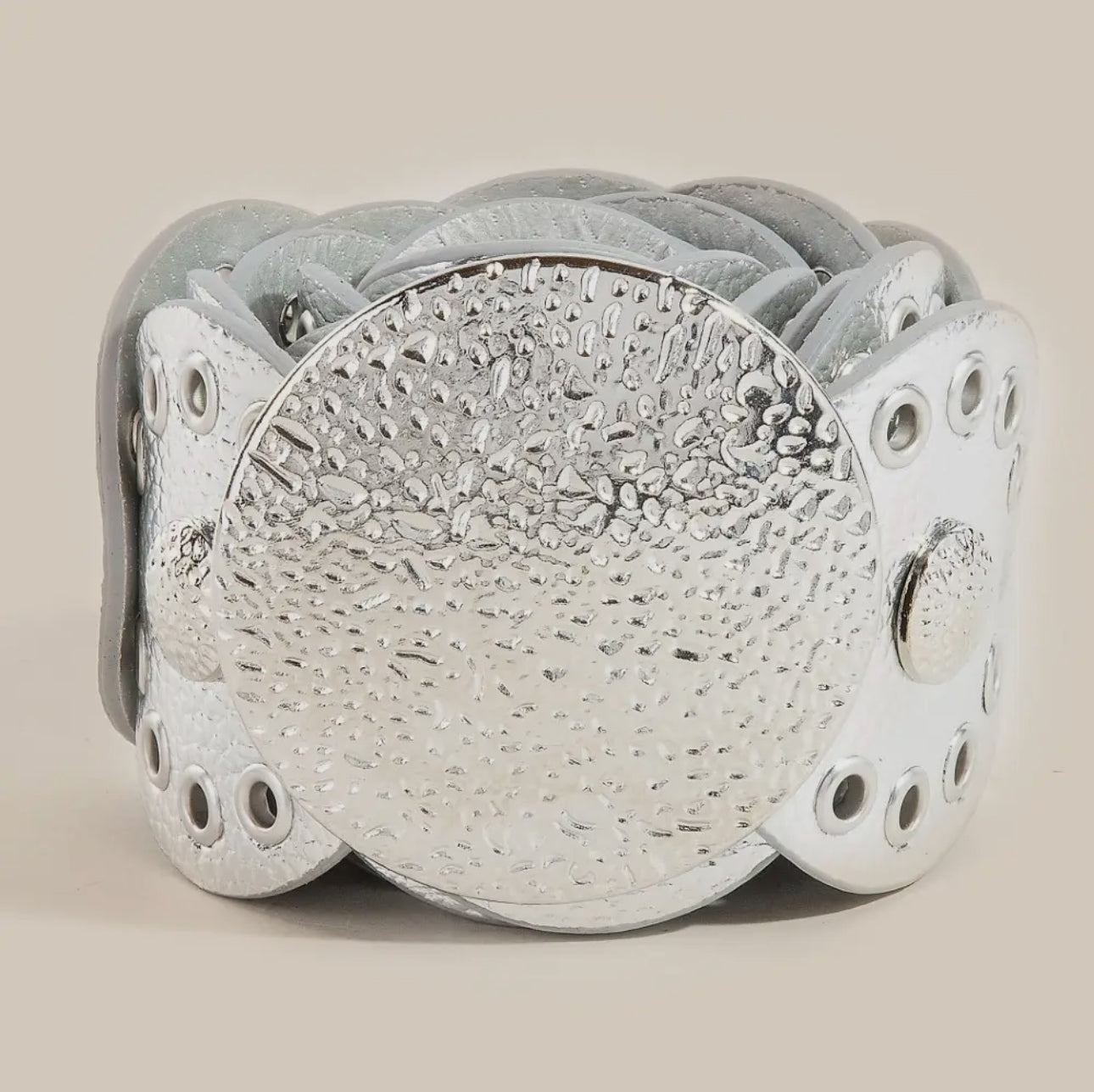 Silver outlaw western belt