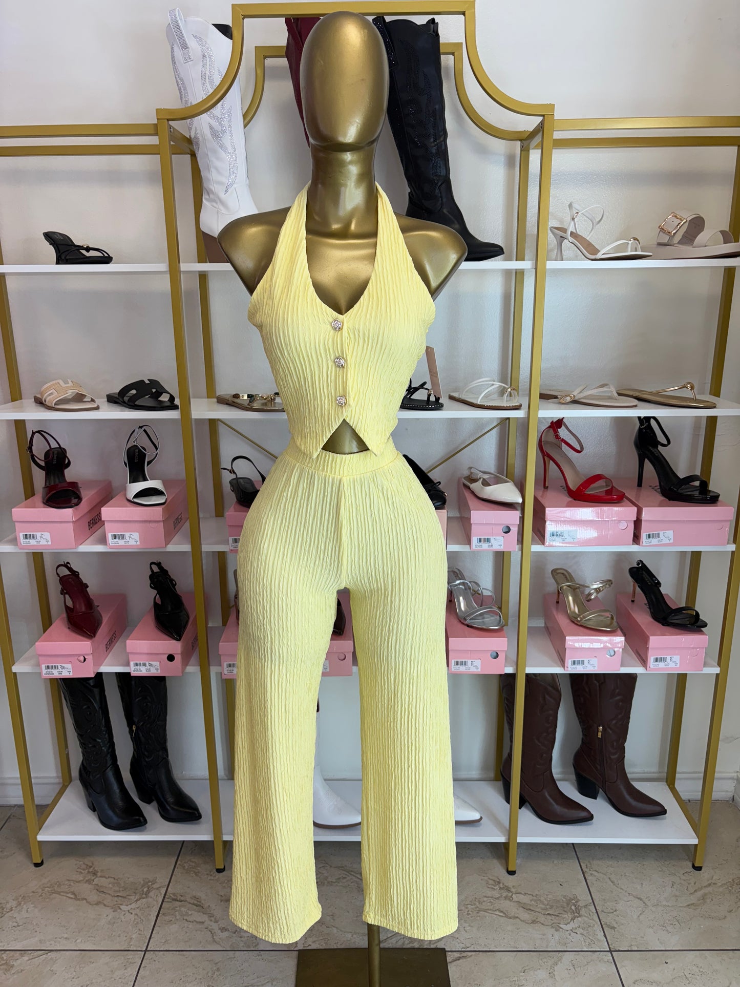 Crinkled Luxe Set - Butter Yellow