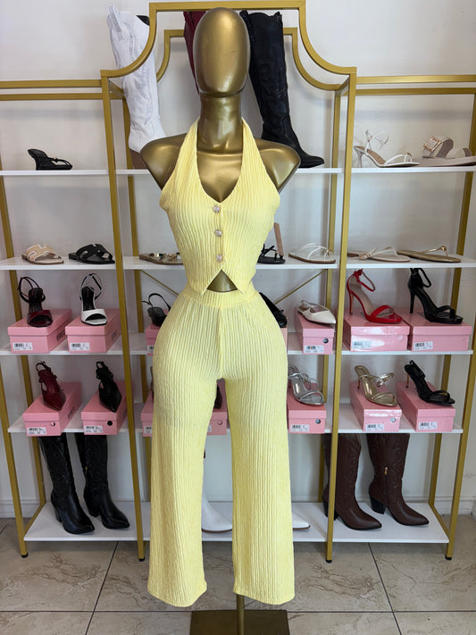 Crinkled Luxe Set - Butter Yellow