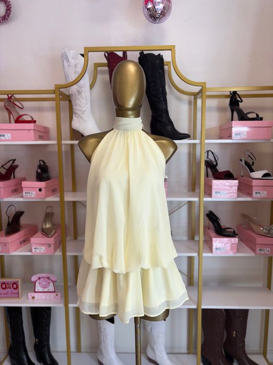 Lemon Blossom Breeze Mini Dress