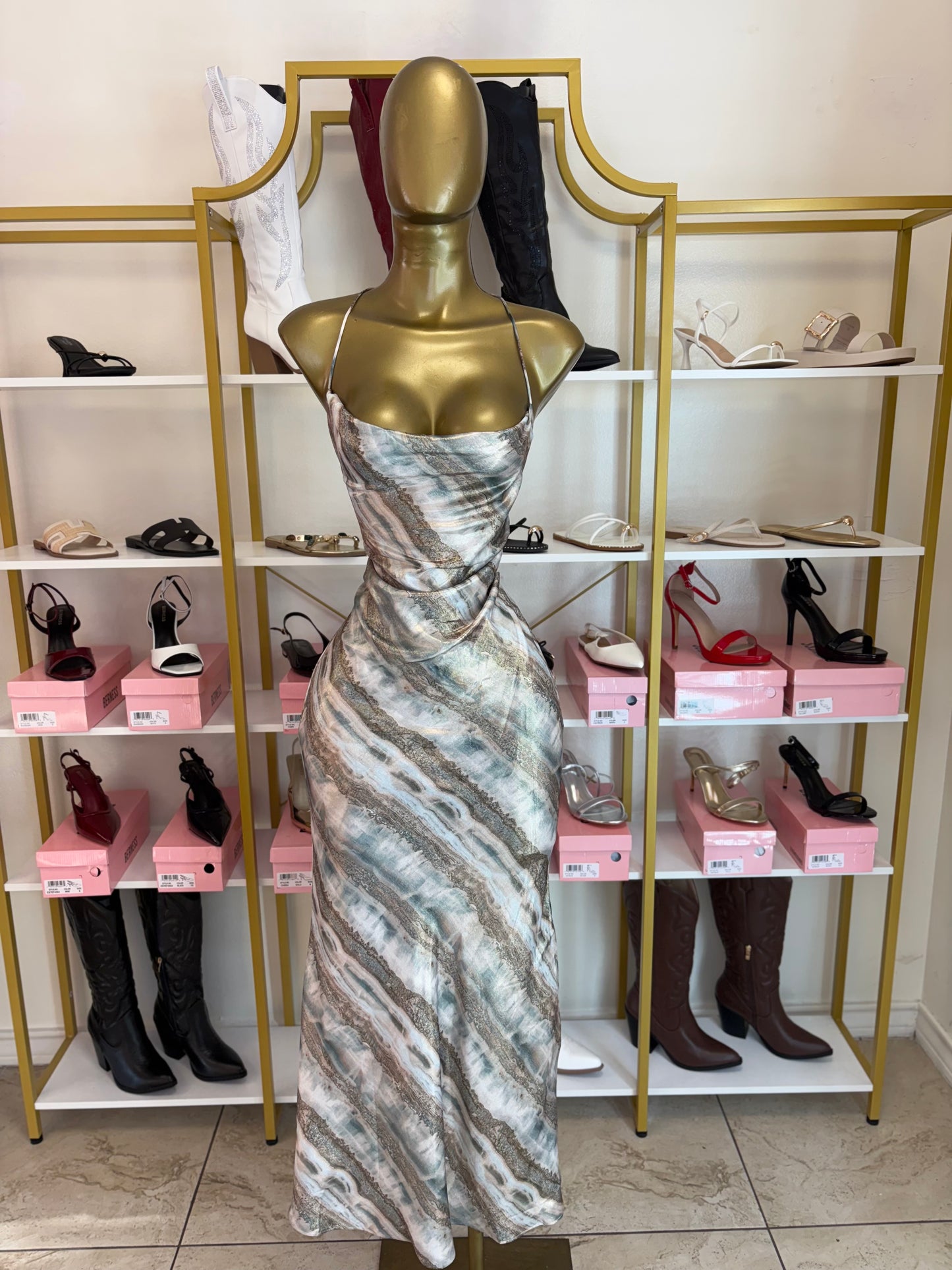 Marble Glow Slip Dress