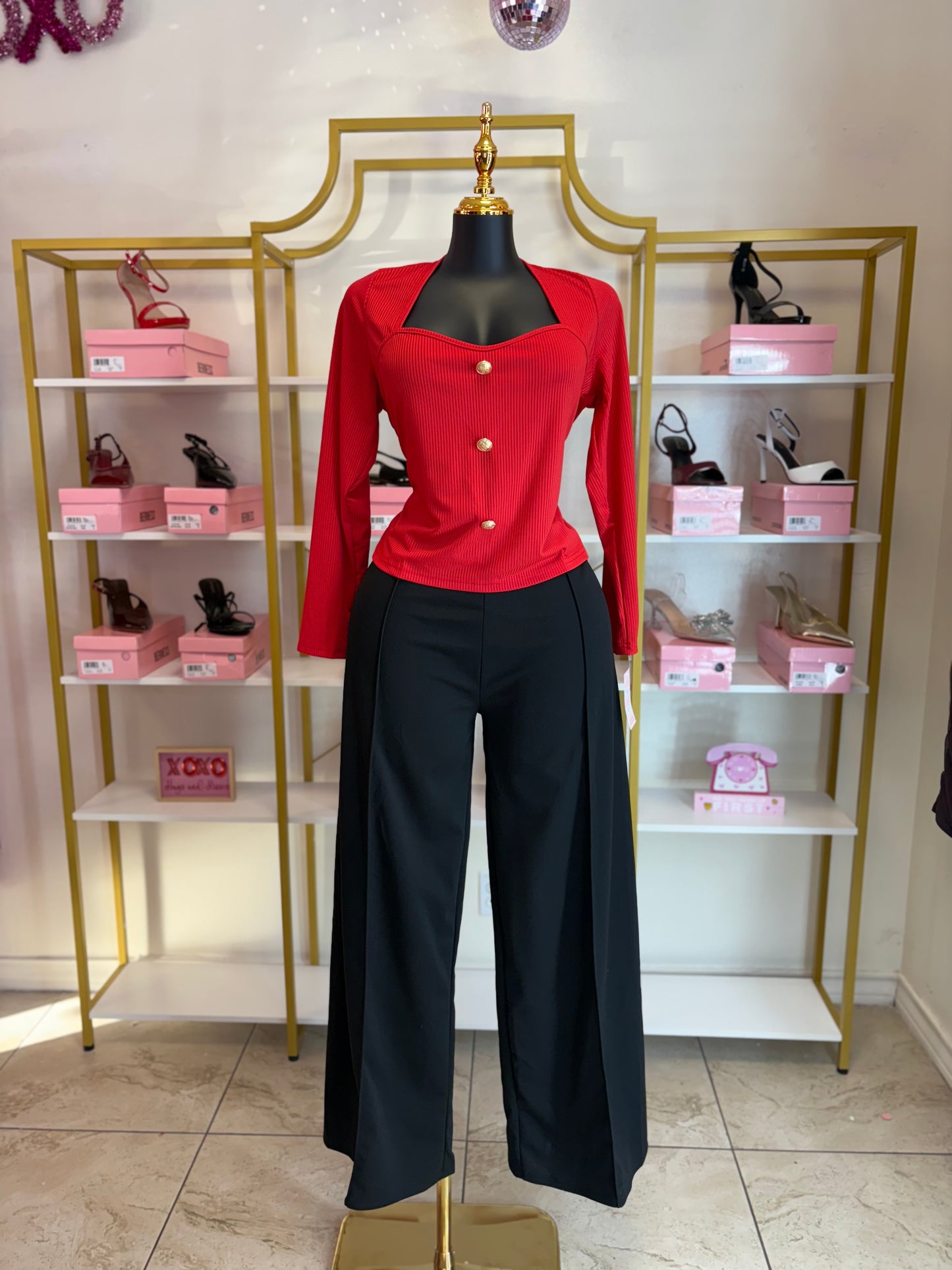 Golden Hour Statement Top - RED